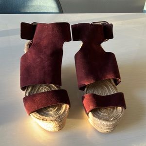 Burgundy platform H&M sandals
